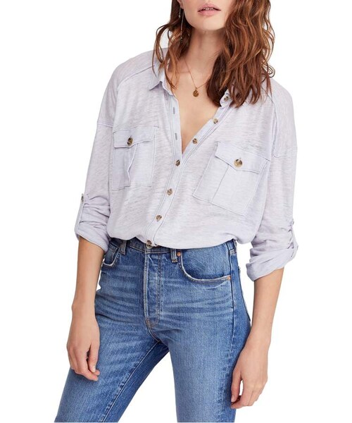 FREE PEOPLE(フリーピープル)の「Free People Penelope Shirt(シャツ/ブラウス・レディース・Blue/Green・X-large/Large/X-small/Small)」の1枚目の写真