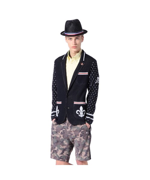 GUILD PRIME（ギルドプライム）の「【LOVELESS】MENS ジャカードニットジャケット（トップス・メンズ・ネイビー/ブラック・1/2/3）」の2枚目の写真