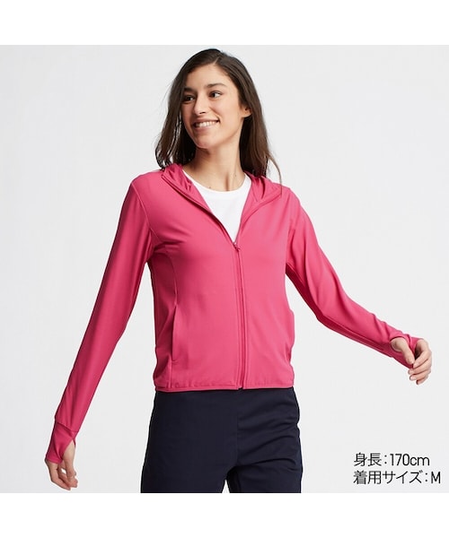 UNIQLO（ユニクロ）の「エアリズムUVカットメッシュパーカ（長袖）（パーカー・レディース・LIGHT BLUE 60/BLACK 09/PURPLE 71/LIGHT GRAY 02/WHITE 00/NATURAL 30/GREEN 52/PINK 12/PINK 10/NAVY 69・XL/M/XS/3XL/XXL/L/S）」の9枚目の写真