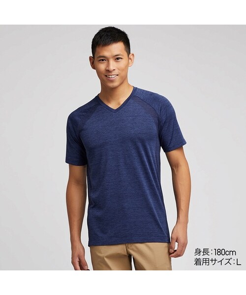 UNIQLO フェデラー ホワイト Vネック TシャツL ユニクロ公式 | ドレープVネックブラウス（半袖）