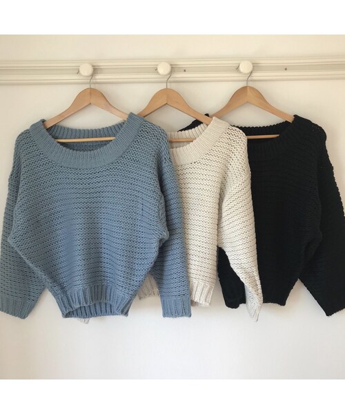 copine(コピン)の「ドロップショルダーざっくりニット(3color)(ニット/セーター・レディース・その他)」の1枚目の写真