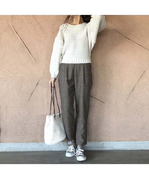 copine(コピン)の「ヘリンボーンテーパードパンツ(2color)【クリックポスト対象商品】(その他パンツ・レディース・その他)」の2枚目の写真