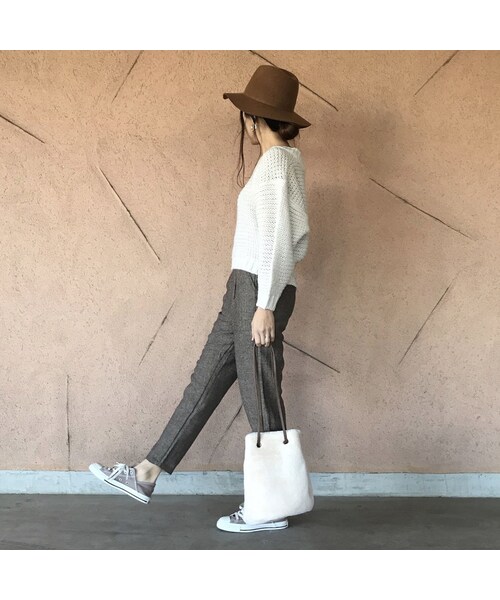copine(コピン)の「ヘリンボーンテーパードパンツ(2color)【クリックポスト対象商品】(その他パンツ・レディース・その他)」の4枚目の写真