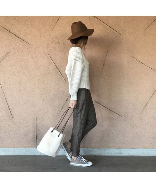 copine(コピン)の「ヘリンボーンテーパードパンツ(2color)【クリックポスト対象商品】(その他パンツ・レディース・その他)」の5枚目の写真