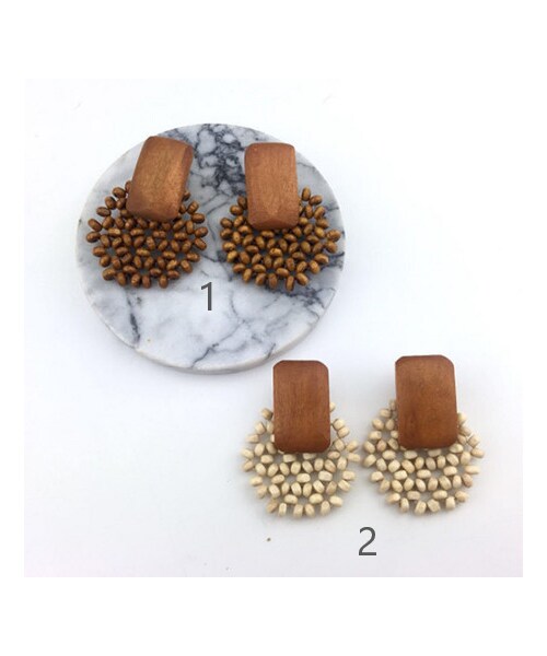 copine(コピン)の「ウッドデザインピアス(6デザイン)【クリックポスト対象商品】(ピアス(両耳用)・レディース・その他)」の2枚目の写真