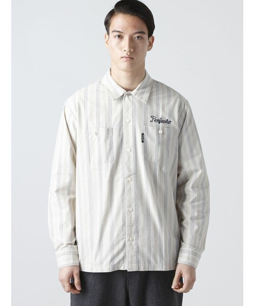schott（ショット）の「Schott (ショット) T/C長袖ストライプワーク