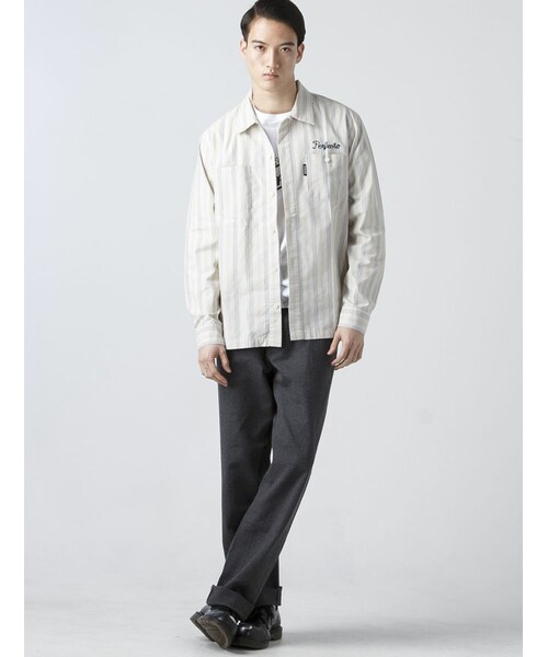 schott（ショット）の「Schott (ショット) T/C長袖ストライプ
