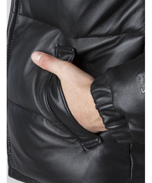 Schott レザーダウンジャケット 214D 40 Vintage Schott 214D Lambskin Leather Down Bomber Puffer