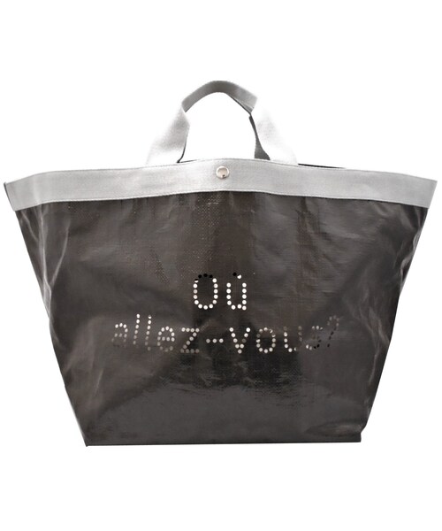 PONSEN（ポンセン）の「デカバッグ（トートバッグ・レディース・ホワイト/ブラック・W64(33)×H34×D33cm）」の2枚目の写真