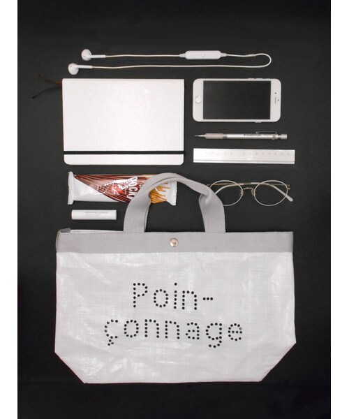 PONSEN（ポンセン）の「レッスンバッグ（ハンドバッグ・レディース・ホワイト/ブラック・W37(29)×H24×D11cm）」の4枚目の写真