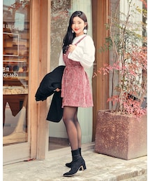 HOTPING | パールボタンツイードビスチェワンピース(ワンピース)