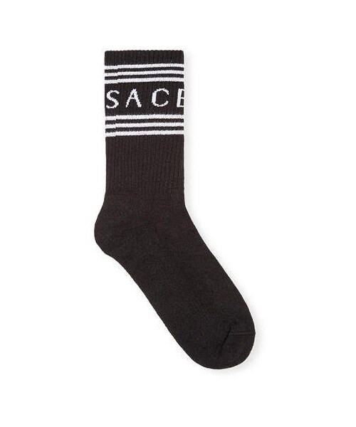 VERSACE(ヴェルサーチ)の「Versace Collection Short Socks w/ Striped Logo Cuff(レッグウェア・レディース・Pink/Black/White・Medium/Small/Large)」の3枚目の写真