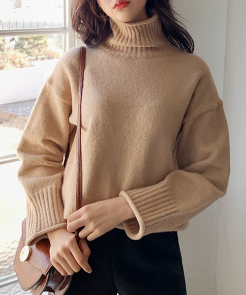 Dholic ディーホリック の ロールリブヘムハイネックニット ニット セーター Wear