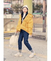 HOTPING | ストレートウエスト内側ゴムデニムパンツ(デニムパンツ)