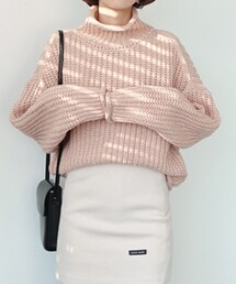 DHOLIC | ロールヘムハイネックルーズニット(ニット/セーター)