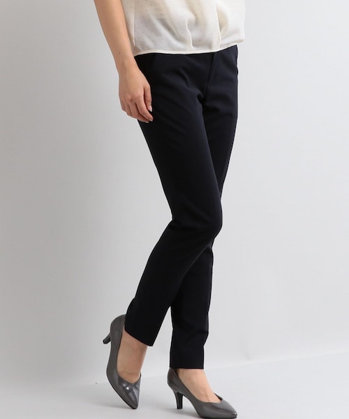 WORK TRIP OUTFITS GREEN LABEL RELAXING（ワークトリップアウトフィッツグリーンレーベル リラクシング）の「【WORK TRIP OUTFITS】TW/PU トロピカル ノータック パンツ (ロング丈)（その他・レディース・その他・XS, S, M, L, XL, XXL）」の3枚目の写真