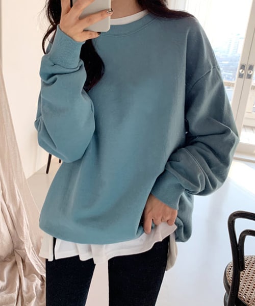 DHOLIC（ディーホリック）の「オーバーサイズコットンスウェット（スウェット・レディース・ベージュ/ブルー/イエロー/ブラック/パープル・FREE）」の3枚目の写真