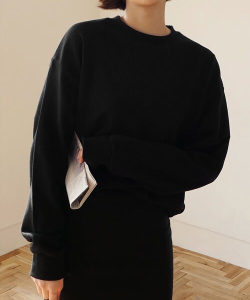 DHOLIC（ディーホリック）の「オーバーサイズコットンスウェット（スウェット・レディース・ベージュ/ブルー/イエロー/ブラック/パープル・FREE）」の2枚目の写真