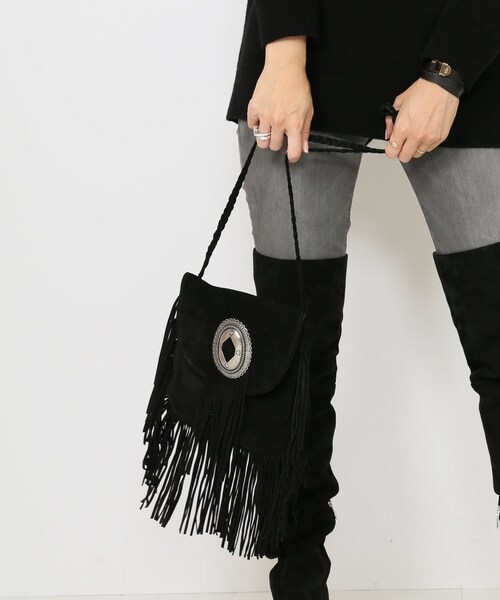 Deuxieme Classe(ドゥーズィエムクラス)の「PUNTOVITA FRINGE BAG(バッグ・ブラック/フリー)」の1枚目の写真