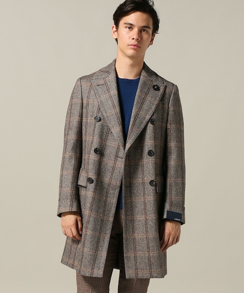 未使用級 ラルディーニ LARDINI チェスターコート ヘリンボーン