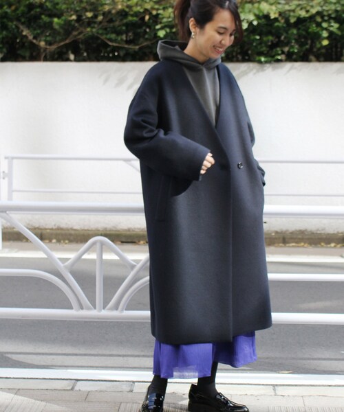 FRAMeWORK（フレームワーク）の「VネックW コート◆（ジャケット/アウター・ナチュラル/36/38）」の3枚目の写真