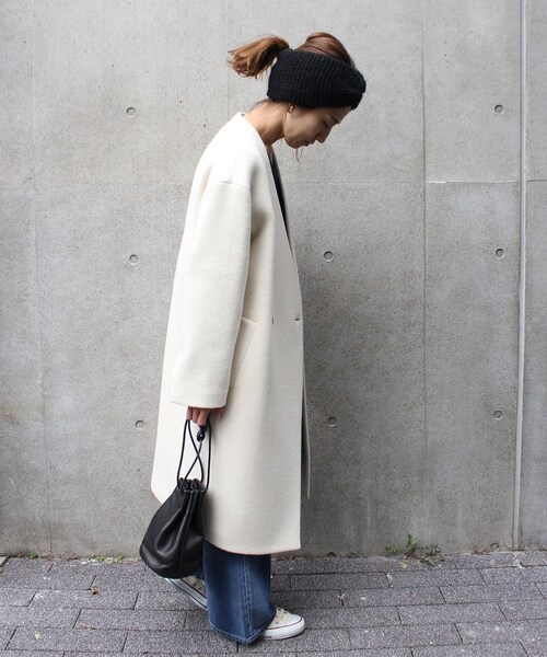 FRAMeWORK（フレームワーク）の「VネックW コート◆（ジャケット/アウター・ナチュラル/36/38）」の22枚目の写真