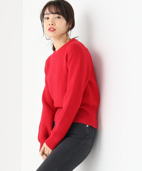 IENA -  IENA ROUJE Pull GERMAIN ルージュ アーガイル織柄ニット IENA - IENA ROUJE Pull GERMAIN ルージュ アーガイル織柄ニット