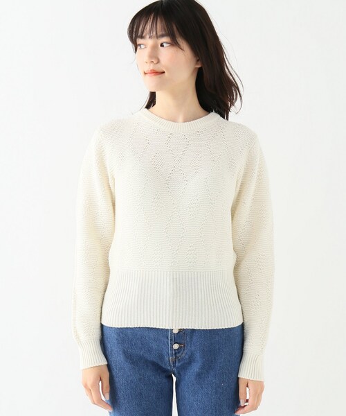IENA -  IENA ROUJE Pull GERMAIN ルージュ アーガイル織柄ニット IENA - IENA ROUJE Pull GERMAIN ルージュ アーガイル織柄ニット
