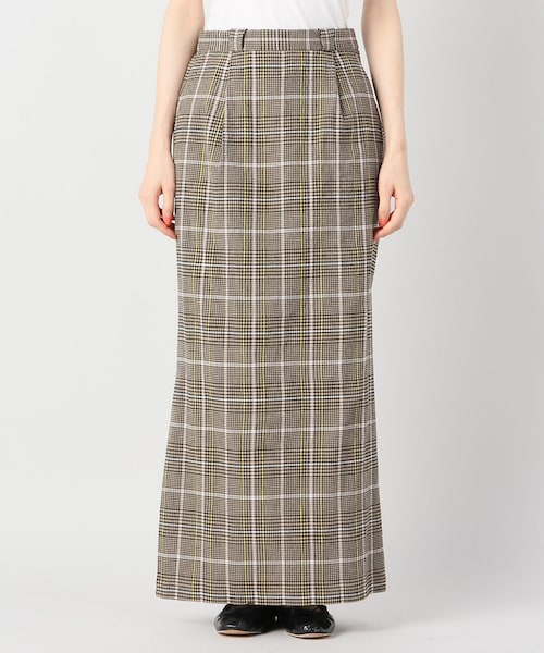 IENA　イエナ　ロングスカート　チェック　ウール混　40 大きいサイズ IENA（イエナ）の「チェックタイトスカート◇（スカート）」 - WEAR