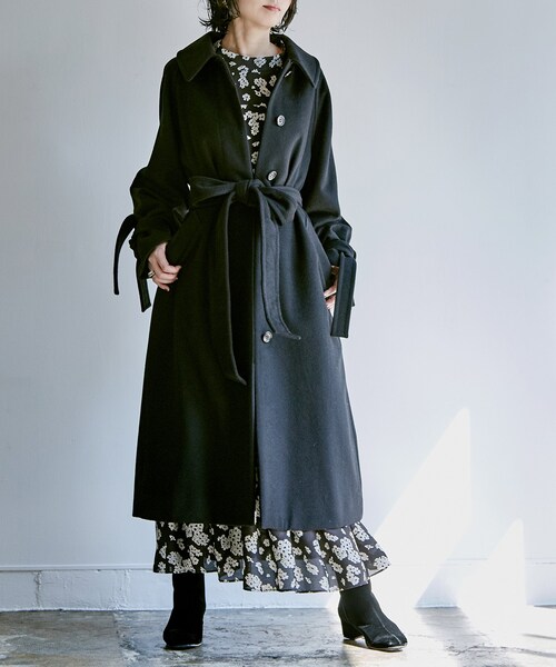 HARDY NOIR(アルディーノアール)の「カシミヤウールビーバー ステンカラーコート(ジャケット/アウター・ブラック/36/38)」の1枚目の写真