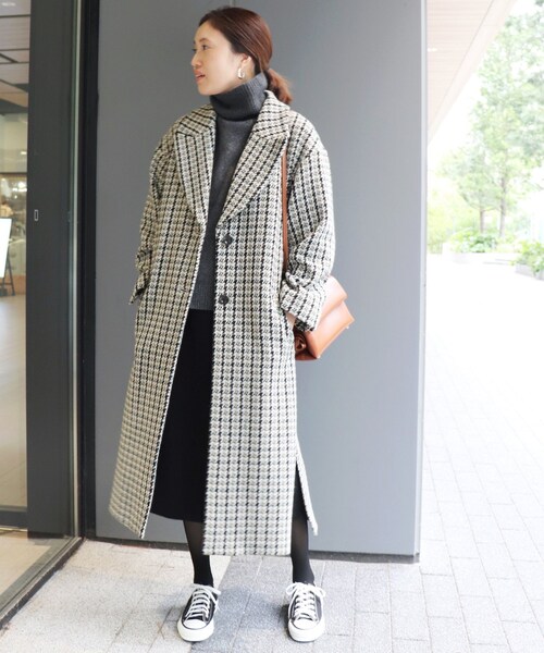 SLOBE IENA(スローブイエナ)の「チェックツィード ロングチェスターコート◆(ジャケット/アウター・ナチュラル/36/38/40)」の22枚目の写真