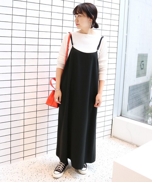 新品半額♪ SLOBE IENA ニットキャミワンピース　ブラック SLOBE IENA ニットキャミワンピース ブラック - メルカリ