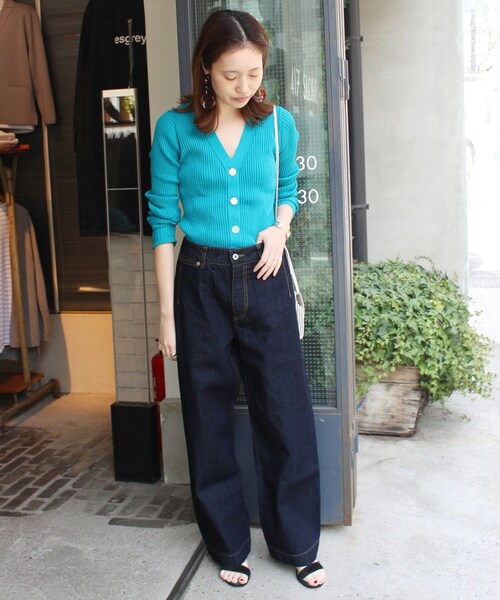 SLOBE IENA（スローブイエナ）の「《追加2》LE DENIM デニムバギーパンツ◆（パンツ・ネイビー/36/38/40）」の3枚目の写真