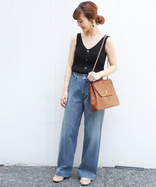 SLOBE IENA（スローブイエナ）の「《追加2》LE DENIM デニムバギーパンツ◆（パンツ・ネイビー/36/38/40）」の4枚目の写真