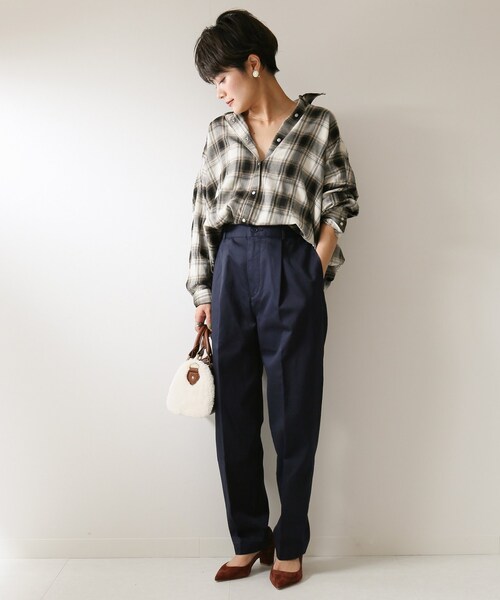 Spick and Span大人気完売 新品フランネルチェックドルマンシャツ2 Spick & Span（スピックアンドスパン）の「フランネルチェックドルマン
