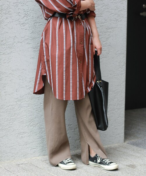 JOURNAL STANDARD relume（ジャーナルスタンダード　レリューム）の「ワッフル スリットパンツ◆（パンツ・ブラック/フリー）」の16枚目の写真