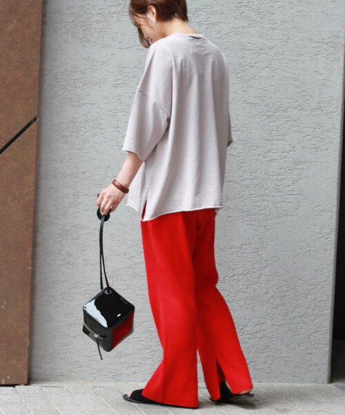JOURNAL STANDARD relume（ジャーナルスタンダード　レリューム）の「ワッフル スリットパンツ◆（パンツ・ブラック/フリー）」の21枚目の写真
