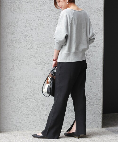JOURNAL STANDARD relume（ジャーナルスタンダード　レリューム）の「ワッフル スリットパンツ◆（パンツ・ブラック/フリー）」の6枚目の写真