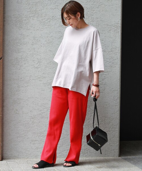 JOURNAL STANDARD relume（ジャーナルスタンダード　レリューム）の「ワッフル スリットパンツ◆（パンツ・ブラック/フリー）」の19枚目の写真