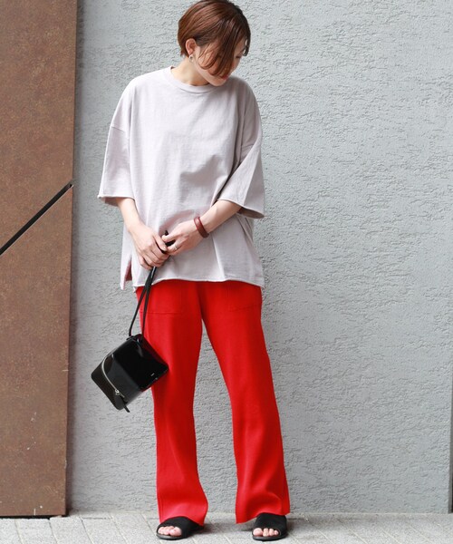 JOURNAL STANDARD relume（ジャーナルスタンダード　レリューム）の「ワッフル スリットパンツ◆（パンツ・ブラック/フリー）」の18枚目の写真