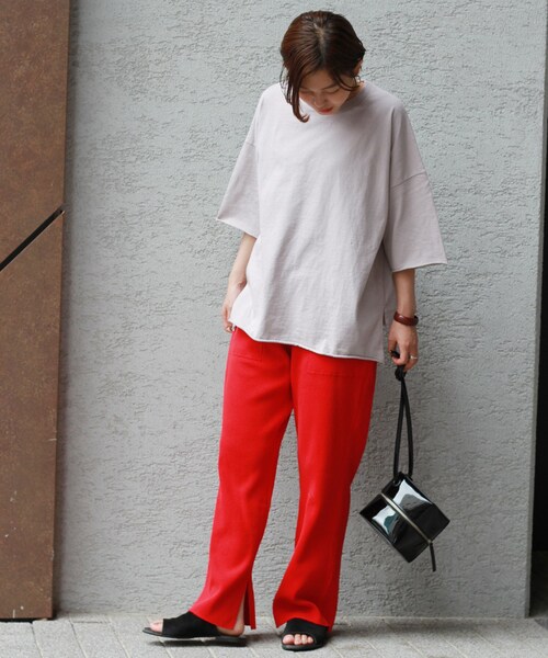 JOURNAL STANDARD relume（ジャーナルスタンダード　レリューム）の「ワッフル スリットパンツ◆（パンツ・ブラック/フリー）」の20枚目の写真