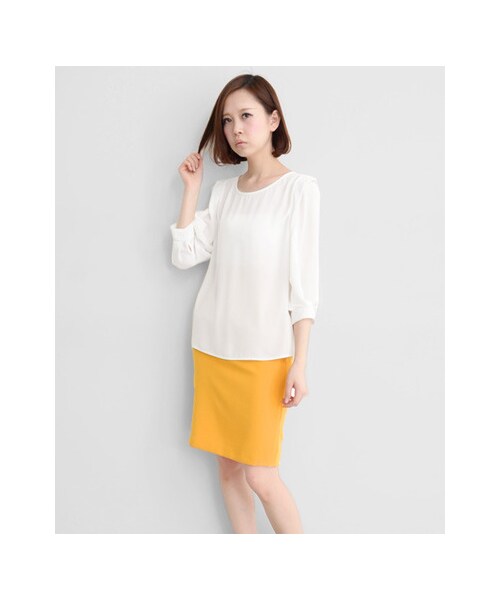 KBF（ケイビーエフ）の「KBF+ 袖ボリュームトップス（トップス・レディース・ネイビー/ミント/オフ・one）」の5枚目の写真