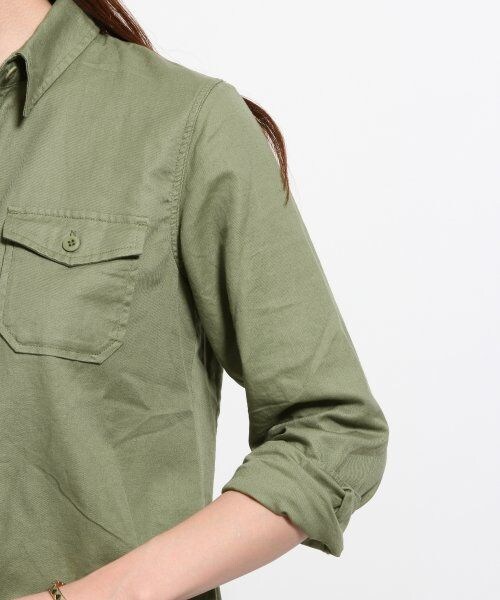 GLOBAL WORK(グローバルワーク)の「バイオカコウミリタリーシャツ(トップス・レディース・カモフラ78/カーキ75・L/M/S)」の7枚目の写真