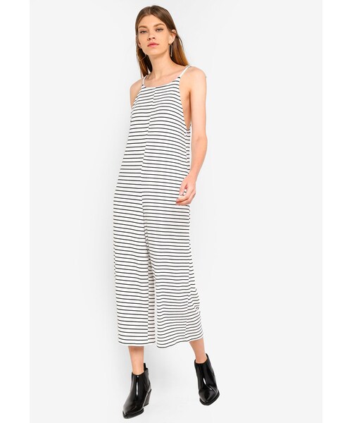 topshop striped jumpsuit