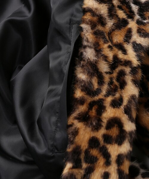 オゾンコミュニティ レオパード ファー コート ロング ダブル 日本製 トレンチコート ヒョウ 豹 レオパード フェイクファー メンズ ダブル