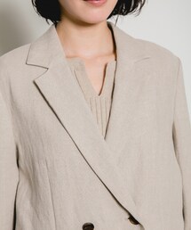 美品⭐️22SS カレンソロジー リネン ダブルジャケット 金釦 黒 美品⭐️22SS カレンソロジー リネン ダブルジャケット 金釦 黒