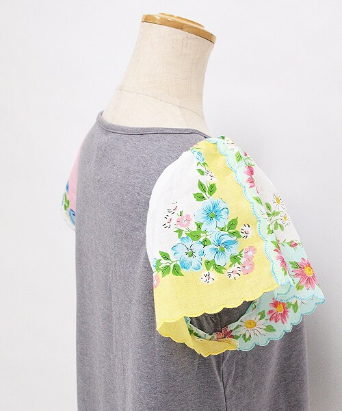 Hamble by Par Avion（ハンブルバイパラビオン）の「ハンカチ袖Tee（トップス・レディース・グレー/オフホワイト・ワンサイズ）」の6枚目の写真