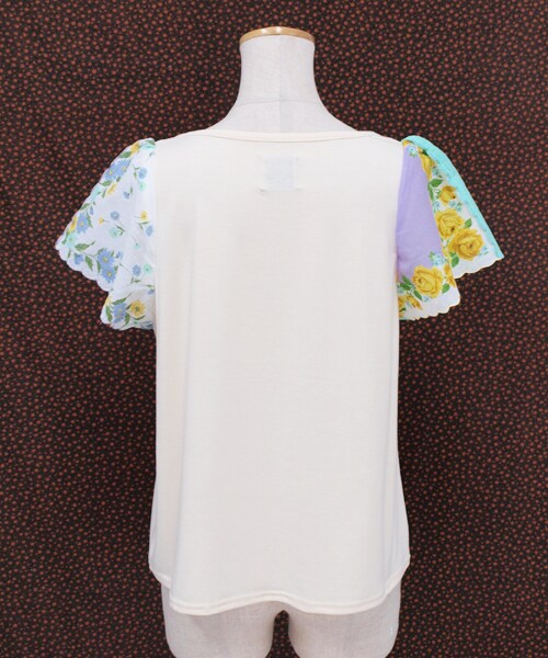 Hamble by Par Avion（ハンブルバイパラビオン）の「ハンカチ袖Tee（トップス・レディース・グレー/オフホワイト・ワンサイズ）」の5枚目の写真