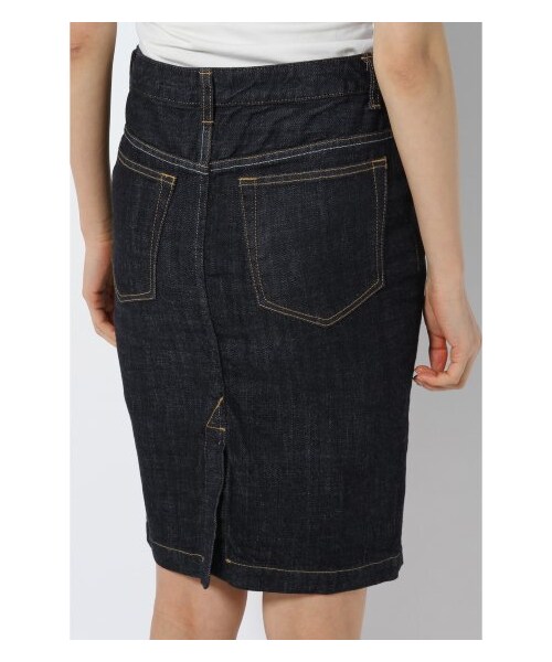 IENA（イエナ）の「ストレッチデニムタイトスカート（ひざ丈スカート・レディース・ネイビー/ホワイト・36/38/40）」の7枚目の写真