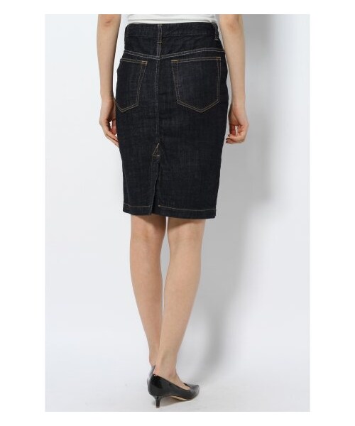 IENA（イエナ）の「ストレッチデニムタイトスカート（ひざ丈スカート・レディース・ネイビー/ホワイト・36/38/40）」の5枚目の写真